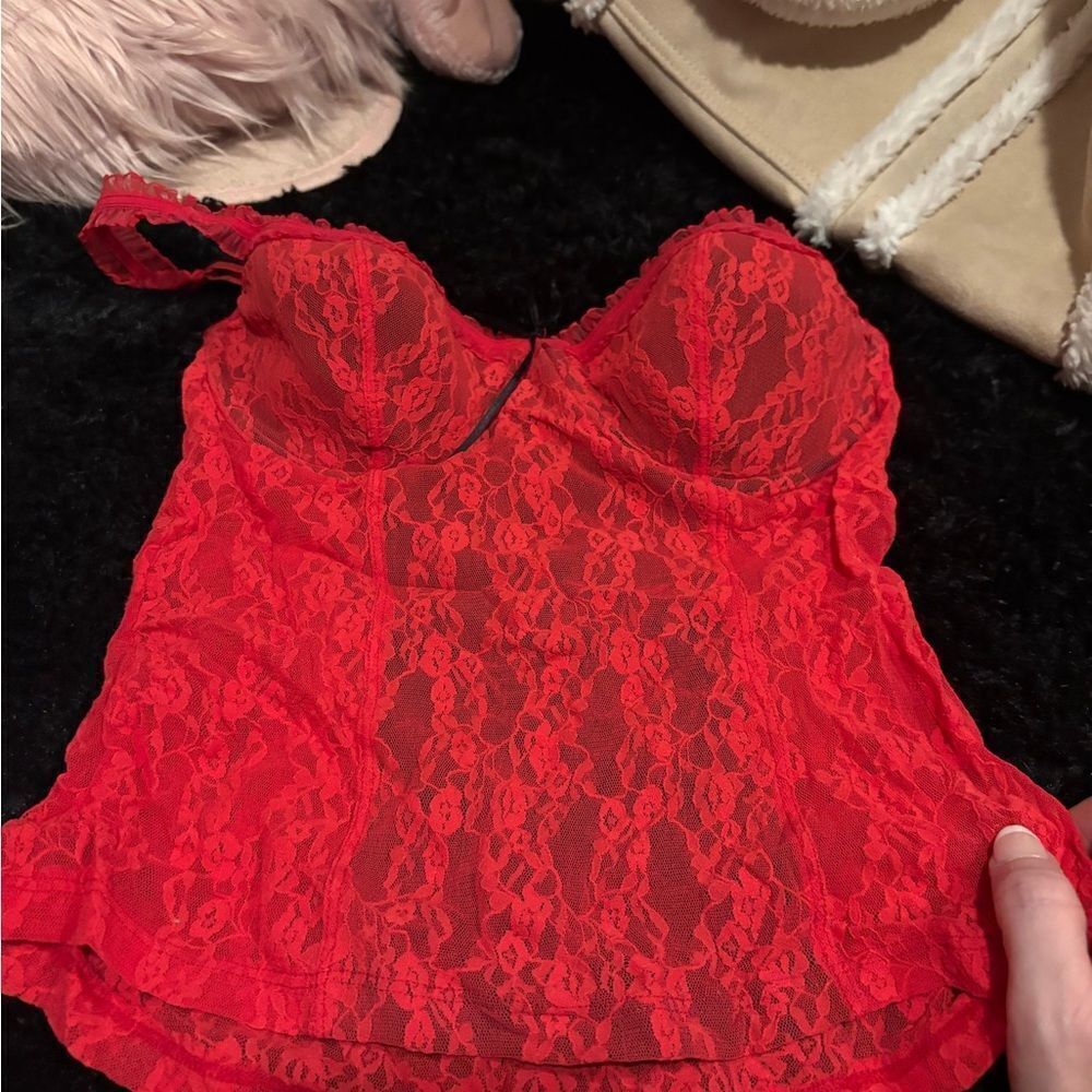Victoria’s Secret Red Lace Bustier